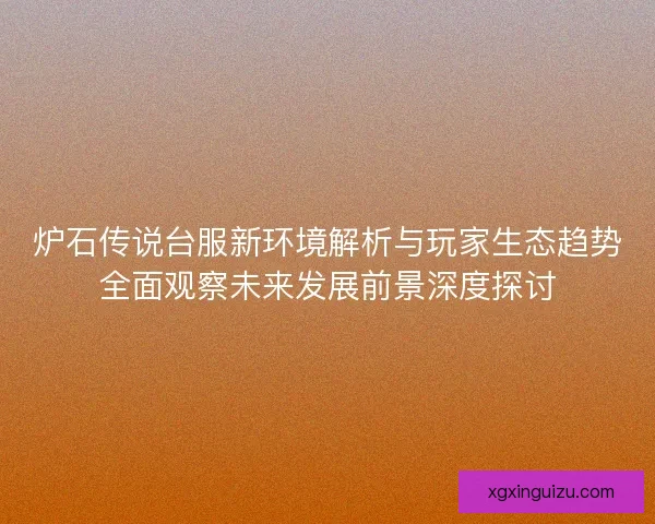 炉石传说台服新环境解析与玩家生态趋势全面观察未来发展前景深度探讨